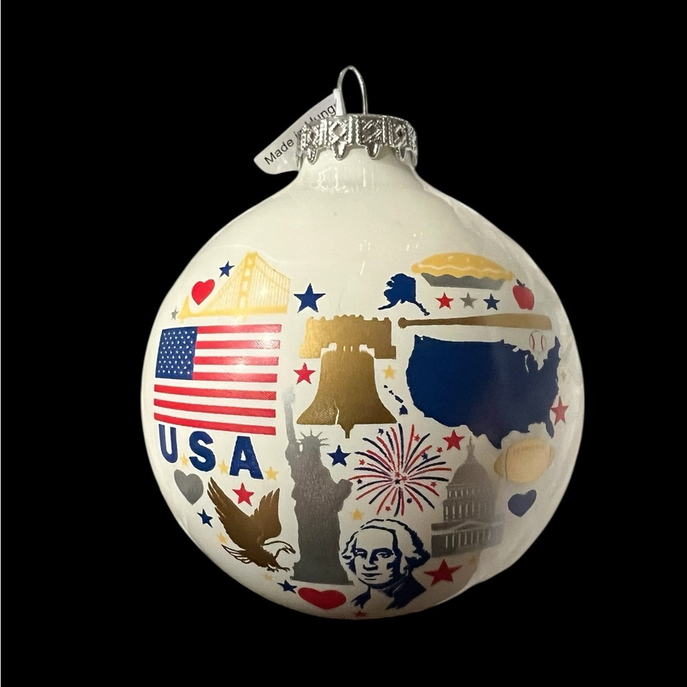 Bronner’s Christmas White Glass Ornaments — Set of 5